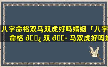 八字命格双马双虎好吗婚姻「八字命格 🌿 双 🌷 马双虎好吗婚姻怎么样」